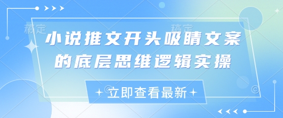 小说推文开头吸睛文案的底层思维逻辑实操-九零网创