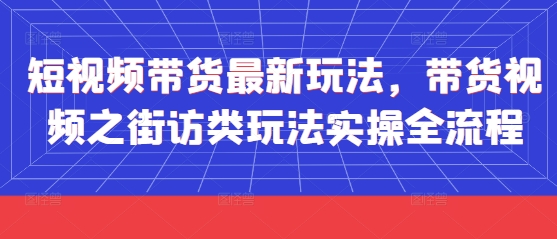 短视频带货最新玩法，带货视频之街访类玩法实操全流程-九零网创