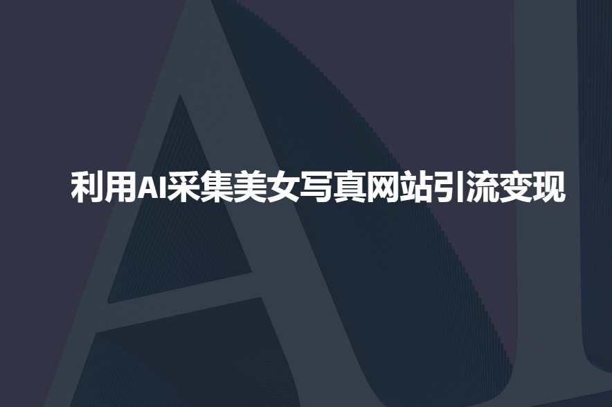 利用AI采集美女写真网站引流变现，引流嘎嘎的-九零网创