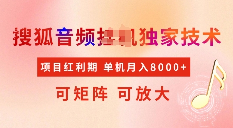 全网首发搜狐音频挂JI独家技术，项目红利期，可矩阵可放大，稳定月入8k【揭秘】-九零网创