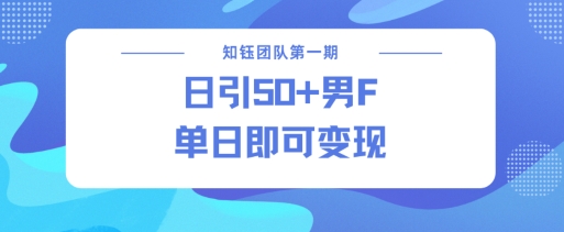 男粉引流新方法不违规，当日即可变现-九零网创