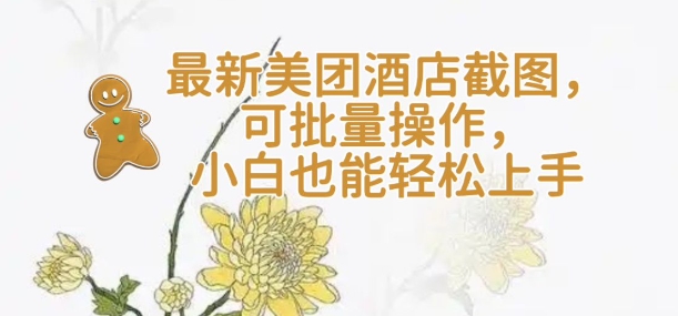 【轻云】最新美团酒店截图，可批量操作，小白也能轻松上手-九零网创