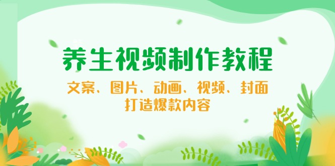 养生视频制作教程，文案、图片、动画、视频、封面，打造爆款内容-九零网创