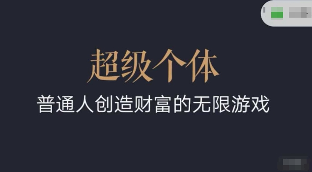 超级个体2024-2025翻盘指南，普通人创造财富的无限游戏-九零网创