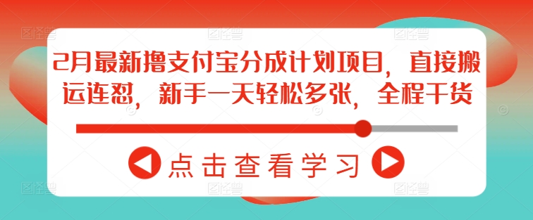 2月最新撸支付宝分成计划项目，直接搬运连怼，新手一天轻松多张，全程干货-九零网创
