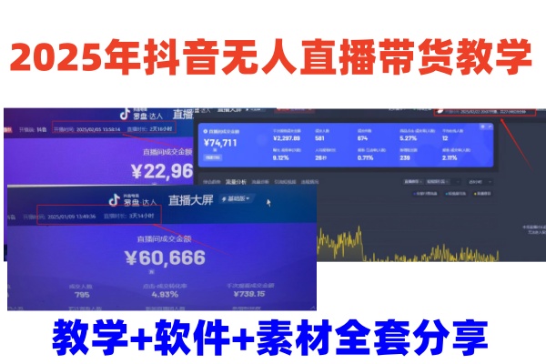 2025年抖音无人直播带货教学，从0到1全程干货快速撸金-九零网创