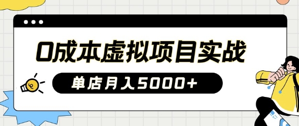 0成本虚拟项目实战手把手教你落地，单店月入5k-九零网创