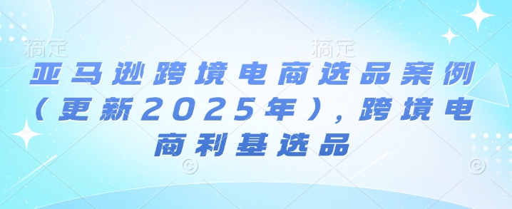 亚马逊跨境电商选品案例(更新2025年3月)，跨境电商利基选品-九零网创