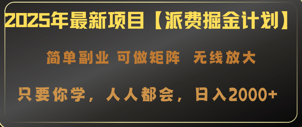 2025年最新项目【派费掘金计划】操作简单，日入2000+-九零网创
