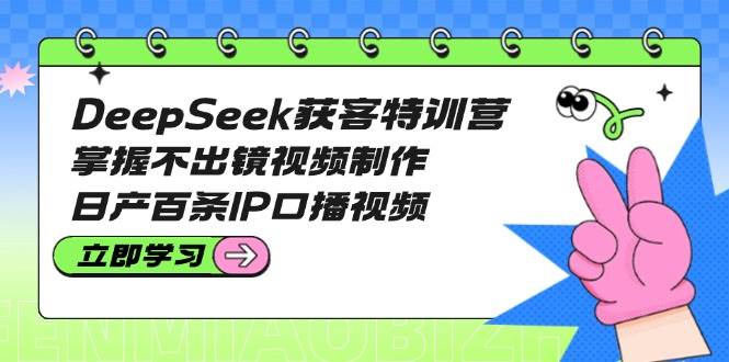 DeepSeek获客特训营：掌握不出镜视频制作，日产百条IP口播视频-九零网创