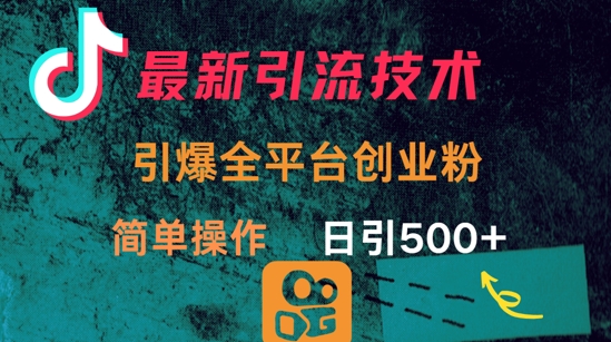 最新引流方法，引爆全平台的一个创业粉，简单操作日引300+-九零网创
