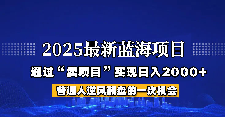2025年蓝海项目，如何通过“网创项目”日入2000+-九零网创