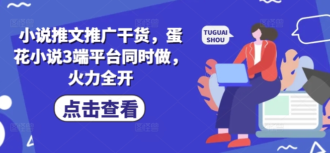 小说推文推广干货，蛋花小说3端平台同时做，火力全开-九零网创