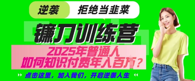【网创项目终点站-镰刀训练营超级IP合伙人】25年普通人如何通过知识付费实现逆袭【揭秘】-九零网创