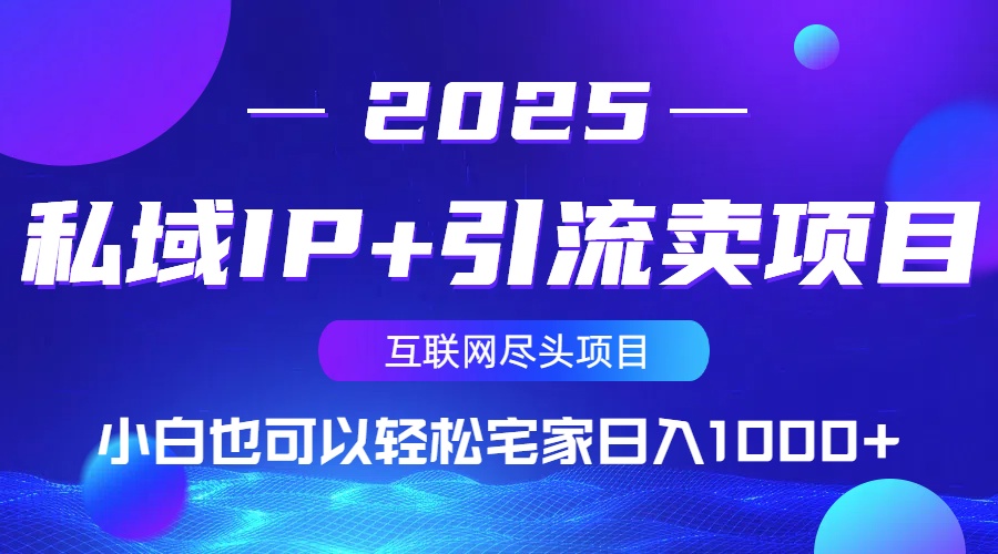 私域IP+引流卖项目，小白也可以做到轻松宅家日入1000+-九零网创