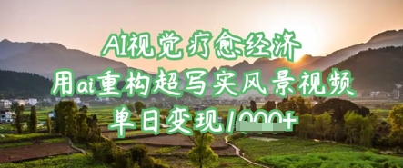 AI视觉疗愈经济：用ai重构超写实风景视频，单日变现多张-九零网创