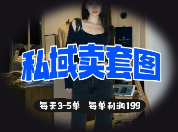 私域卖套图每天3-5单，每单利润99-九零网创