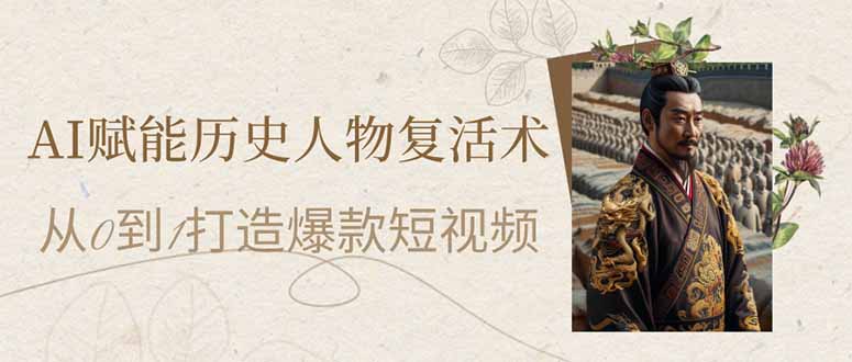 AI赋能历史人物复活术：从0到1打造爆款短视频-九零网创