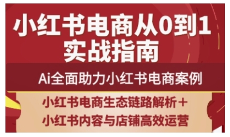 2025小红书电商全链路运营，Ai全面助力小红书电商案例-九零网创