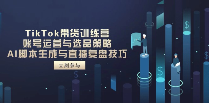 TikTok带货训练营，账号运营与选品策略，AI脚本生成与直播复盘技巧-九零网创
