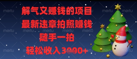 解气又挣钱的项目，最新违章拍照挣钱，随手一拍，轻松收入多张【揭秘】-九零网创