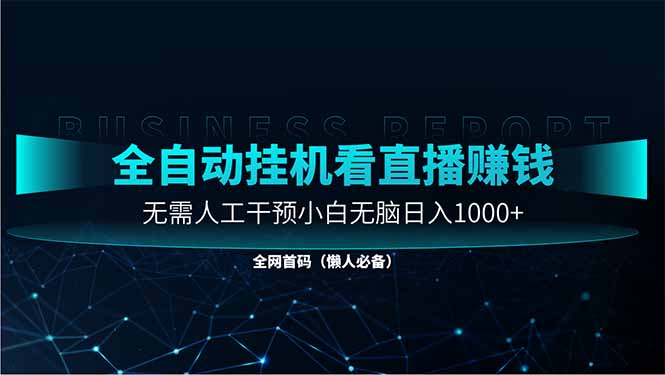 直播助手全自动看大平台直播赚钱，全自动无需人工干预，小白无脑日入1000-九零网创