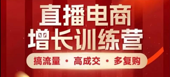 直播电商增长训练营，搞流量·高成交·多复购，快速上手有思路-九零网创