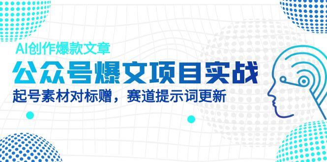 公众号爆文项目实战，AI创作爆款文章，起号素材对标赠(附赛道AI提示词-九零网创