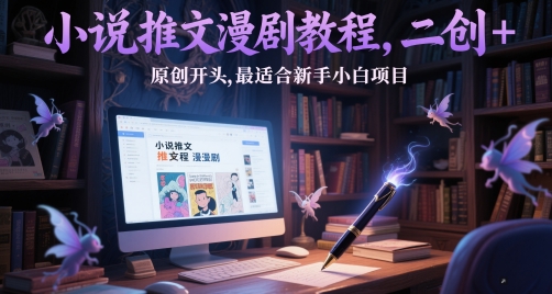 小说推文漫剧教程，二创+原创开头，最适合新手小白项目-九零网创
