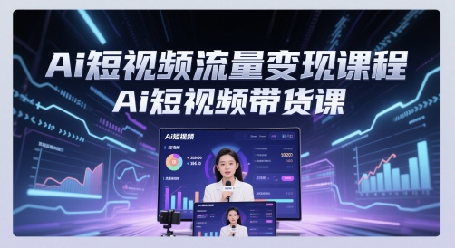 Ai短视频流量变现课程，Ai短视频带货课-九零网创
