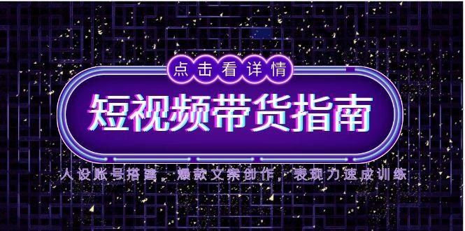 2025短视频带货指南，人设账号搭建，爆款文案创作，表现力速成训练-九零网创