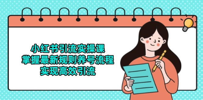 小红书引流实操课，掌握最新规则养号流程，实现高效引流-九零网创