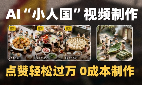 爆款1000W+播放微缩景观迷你小人国AI视频0成本制作全流程教学-九零网创