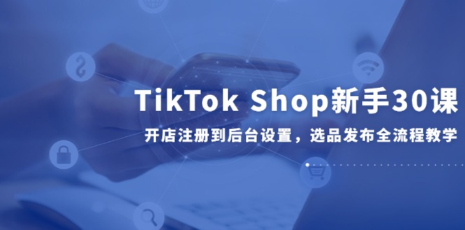 TikTok Shop新手30课，开店注册到后台设置，选品发布全流程教学-九零网创
