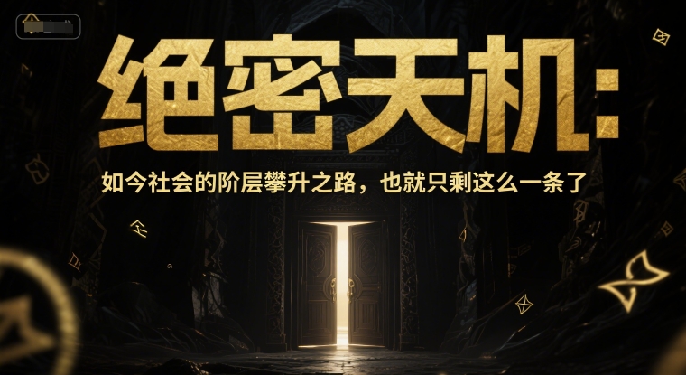 付费文章：绝密天机：如今社会的阶层攀升之路，也就只剩这么一条了-九零网创