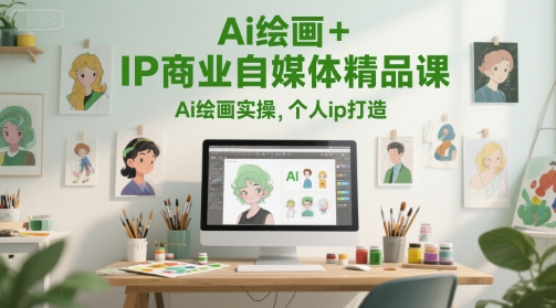 Ai绘画+IP商业自媒体精品课，Ai绘画实操，个人ip打造-九零网创