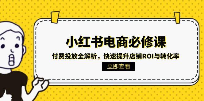 小红书电商必修课：付费投放全解析，快速提升店铺ROI与转化率-九零网创