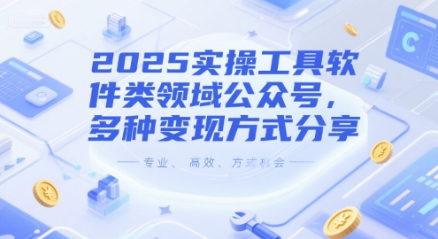 2025实操工具软件类领域公众号，多种变现方式分享-九零网创