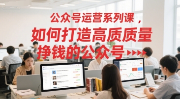 公众号运营系列课，如何打造高质量挣钱的公众号-九零网创