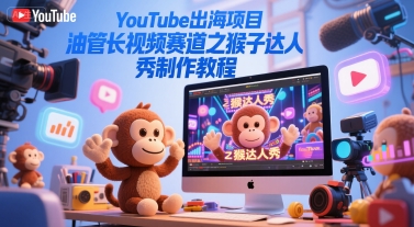 YouTube出海项目，油管长视频赛道之猴子达人秀制作教程-九零网创