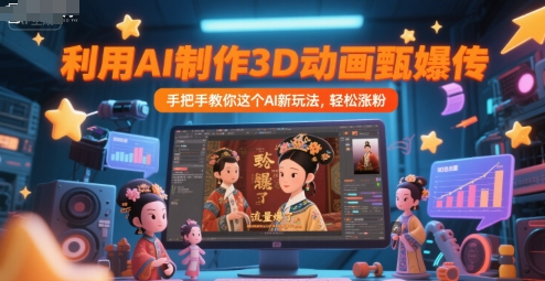 利用AI制作3D动画甄嬛传，流量爆了，手把手教你这个AI新玩法，轻松涨粉-九零网创