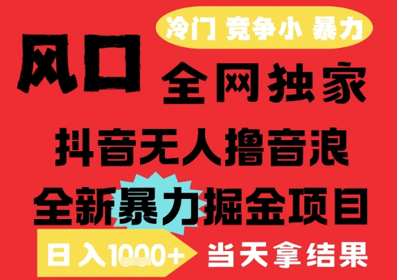 25年6月高爆抖音无人直播最新撸音浪掘金项目，解放双手小白可做，无脑日入1k+，门槛低【揭秘】-九零网创