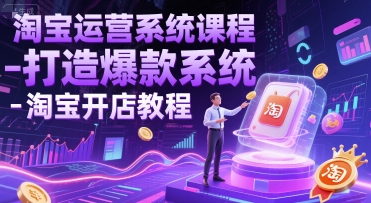 淘宝运营系统课程-打造爆款系统-淘宝开店教程-九零网创