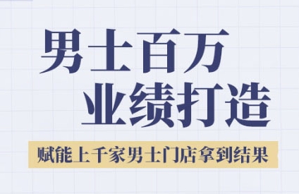 2025男士美业百万业绩打造，赋能上千家男士门店拿到结果-九零网创