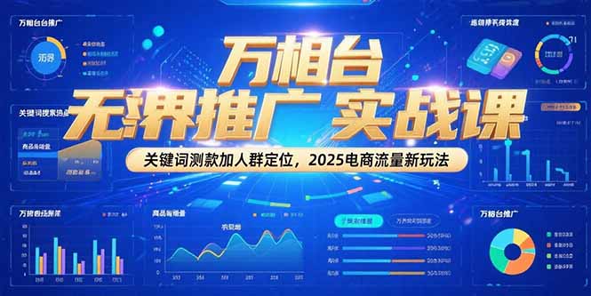 万相台无界推广实战课，关键词测款加人群定位，2025电商流量新玩法-九零网创