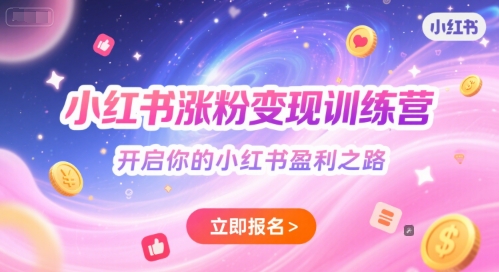 小红书涨粉变现训练营，开启你的小红书盈利之路-九零网创