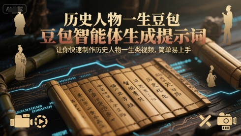 历史人物一生豆包智能体生成提示词，让你快速制作历史人物一生类视频，简单易上手-九零网创