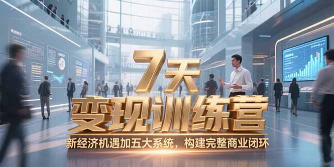 7天咨询师变现训练营，新经济机遇加五大系统，构建完整商业闭环-九零网创