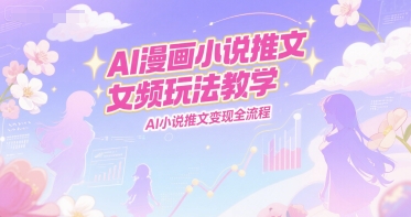 AI漫画小说推文女频玩法教学，AI小说推文变现全流程-九零网创