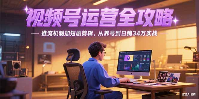 2025视频号运营全攻略，推流机制加短剧剪辑，从养号到日销34万实战-九零网创